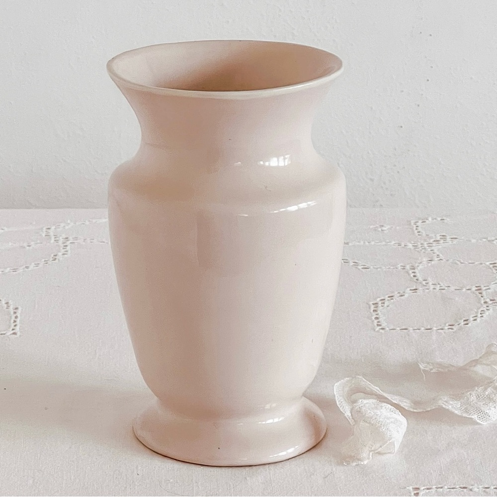 Vintage Pottery Mid Century Pink Flower Vase